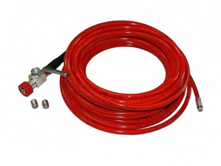 Ком-кт для прочистки труб 42м с краном и форсунками 312Profi красный DN6 Ком-кт для прочистки труб 42м с краном и форсунками 312Profi красный DN6